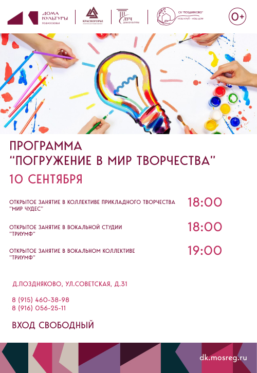 Программа «Погружение в мир творчества»